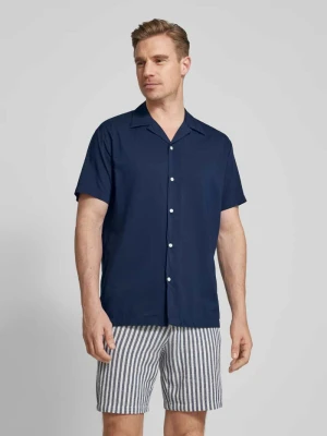 Koszula casualowa o kroju regular fit ze wzorem na całej powierzchni Selected Homme Granatowy
