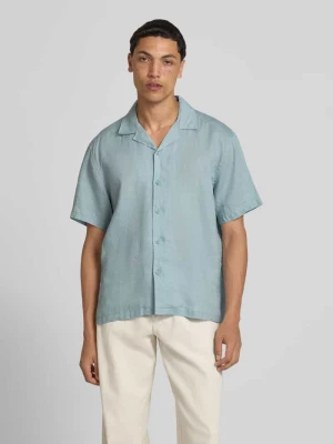 Koszula casualowa o kroju relaxed fit z czystego lnu model 'FLYNN' Only & Sons Morski