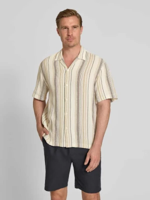 Koszula casualowa o kroju relaxed fit z czystej bawełny model 'RLXCAL' Selected Jasnobrązowy