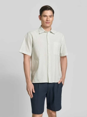 Koszula casualowa o kroju relaxed fit z czystej bawełny model 'STUART' Selected Homme Złamany biały