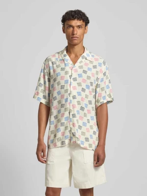 Koszula casualowa o kroju relaxed fit z czystej wiskozy model 'HOTEL AMOUR STAMPS' Selected Homme