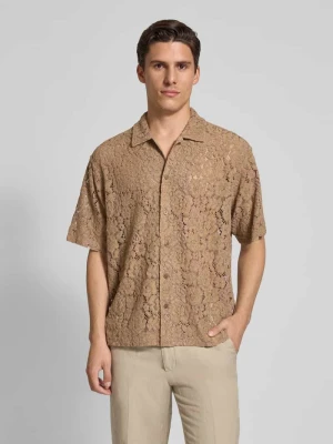 Koszula casualowa o kroju relaxed fit z efektem podpalania model ‘Banks’ WOODBIRD