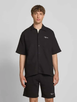 Koszula casualowa o kroju relaxed fit z fakturowanym wzorem model ‘Jovren’ Pegador