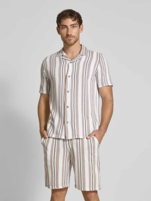 Koszula casualowa o kroju relaxed fit z kołnierzem z połami lindbergh