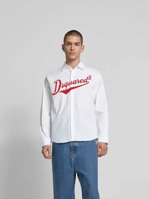 Koszula casualowa o kroju relaxed fit z kołnierzykiem typu kent Dsquared2 Biały