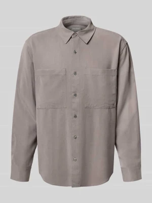 Koszula casualowa o kroju relaxed fit z lyocellu z wyhaftowanym logo CK Calvin Klein