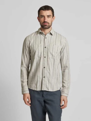 Koszula casualowa o kroju relaxed fit z mieszanki wiskozy z dodatkiem lnu Tom Tailor Denim