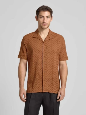 Koszula casualowa o kroju relaxed fit z perforowaniem model 'Honolulu' Antony Morato Średniobrązowy