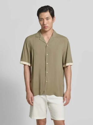 Koszula casualowa o kroju relaxed fit z wiskozy z kołnierzem z połami JOOP! Collection