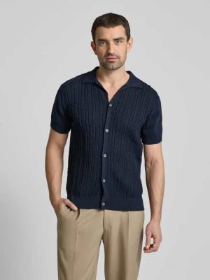 Koszula casualowa o kroju relaxed fit ze ściegiem warkoczowym lindbergh