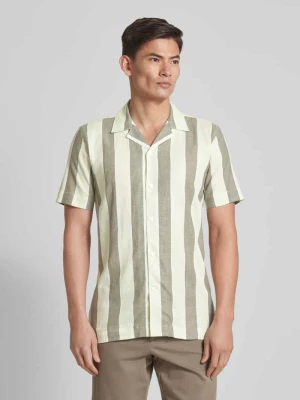 Koszula casualowa o kroju relaxed fit ze wzorem w paski lindbergh