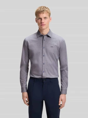 koszula casualowa o kroju slim fit z czystej bawełny model 'Mysoft_2' Boss Granatowy