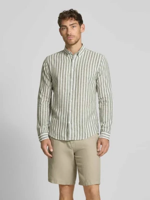 Koszula casualowa o kroju slim fit z kołnierzykiem typu button down lindbergh