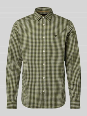 Koszula casualowa o kroju slim fit z kołnierzykiem typu kent i wyhaftowanym logo PME Legend Zielony