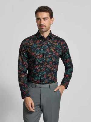 Koszula casualowa o kroju slim fit z kwiatowym nadrukiem na całej powierzchni model ‘New’ seidensticker