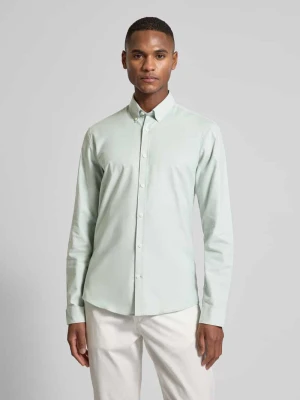 Koszula casualowa o kroju slim fit z listwą guzikową model ‘Oxford’ lindbergh Limonkowy