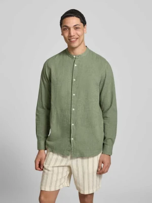 Koszula casualowa o kroju slim fit z mieszanki bawełny i lnu model 'CAIDEN' Only & Sons