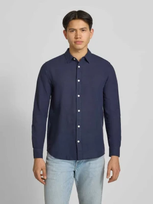 koszula casualowa o kroju slim fit z mieszanki bawełny i lnu model 'CAIDENLS SOLID' Only & Sons