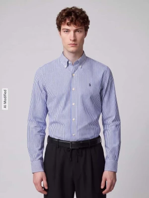 Koszula casualowa o kroju slim fit z mieszanki bawełny Polo Ralph Lauren Granatowy