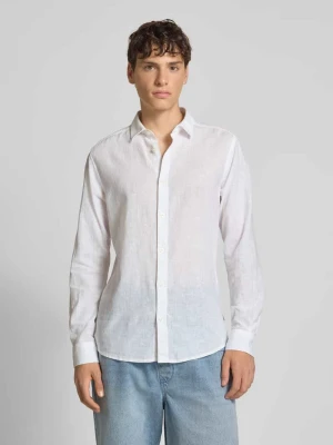 Koszula casualowa o kroju slim fit z mieszanki lnu i bawełny model ‘CAIDEN’ Only & Sons