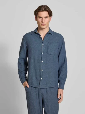 Koszula casualowa o kroju slim fit z mieszanki lnu i bawełny model 'NELSON' Redefined Rebel Jeansowy niebieski