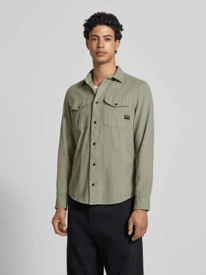 koszula casualowa o kroju slim fit z naszywką z logo model 'Marine' G-Star Raw