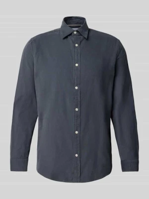 koszula casualowa o kroju slim fit z sztruksu z kołnierzykiem typu kent Jack&Jones Antracytowy