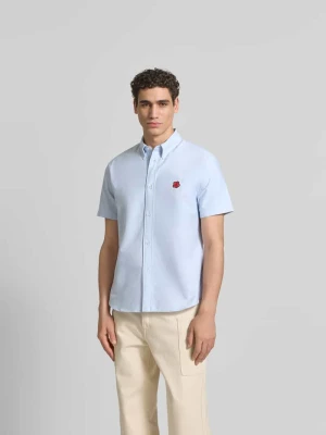 Koszula o kroju slim fit casualowa z wyhaftowanym logo Kenzo Jasnoniebieski