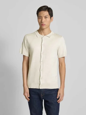 Zdjęcie produktu Koszula casualowa o kroju slim fit z wyhaftowanym logo model ‘Ecovero’ lindbergh Złamany biały