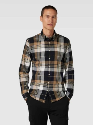 Koszula casualowa o kroju slim fit ze wzorem w kratę lindbergh