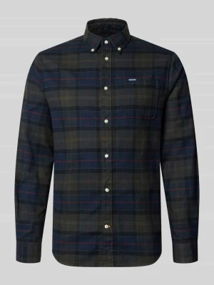 Koszula casualowa o kroju tailored z brustaszą Barbour Oliwkowy