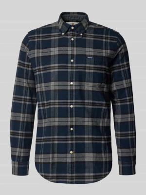 Koszula casualowa o kroju tailored z czystej bawełny Barbour Jasnoszary