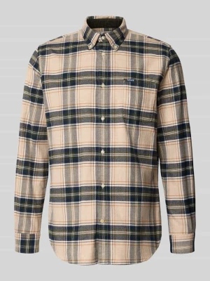 Koszula casualowa o kroju tailored z czystej bawełny Barbour Piaskowy