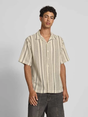 Koszula casualowa o pudełkowym kroju z ażurowym wzorem model ‘ZANDER’ Redefined Rebel