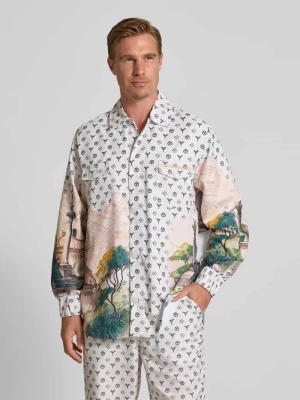 Koszula casualowa oversized z kieszeniami na piersi carlo colucci