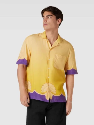 Koszula casualowa z czystej wiskozy z kwiatowym wzorem REVIEW