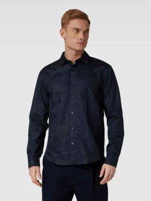Koszula casualowa z delikatnie fakturowanym wzorem z logo model ‘CAMO’ Armani Exchange