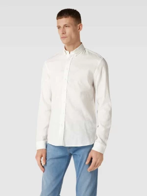 Koszula casualowa z dodatkiem lnu w jednolitym kolorze lindbergh