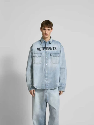 Koszula casualowa z imitacji denimu Vetements Jeansowy niebieski