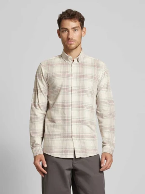 Koszula casualowa z kołnierzykiem typu button down lindbergh Piaskowy