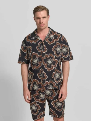 Koszula casualowa z kwiatowym haftem na całej powierzchni model 'Dova' Antony Morato