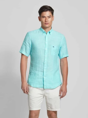 Koszula casualowa z lnu z kołnierzykiem typu button down model ‘Summer’ FYNCH-HATTON