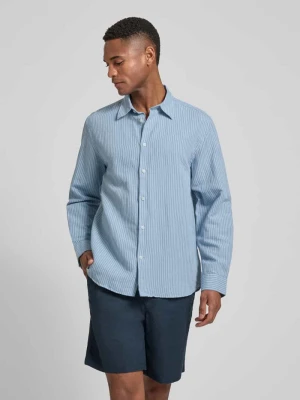 Koszula casualowa z mieszanki lnu i bawełny w kroju regular fit model 'CLAY LINENBLEND' Selected Homme Jasnoniebieski