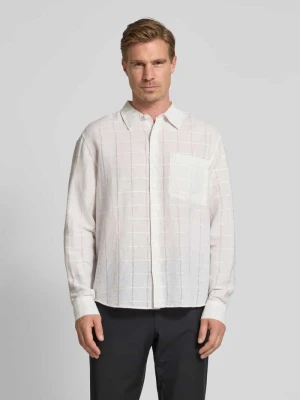 Koszula casualowa z mieszanki lnu i bawełny z kołnierzykiem typu kent CK Calvin Klein