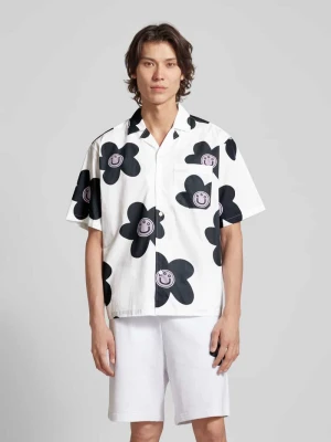 Koszula casualowa z nadrukiem z motywem na całej powierzchni model ‘Eligino’ Hugo Blue