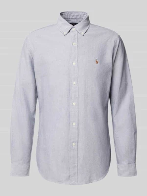Koszula casualowa o kroju custom fit z wyhaftowanym logo Polo Ralph Lauren Ciemnoniebieski
