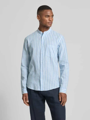 Koszula casulowa o kroju slim fit z mieszanki lnu i bawełny z kieszenią na piersi lindbergh