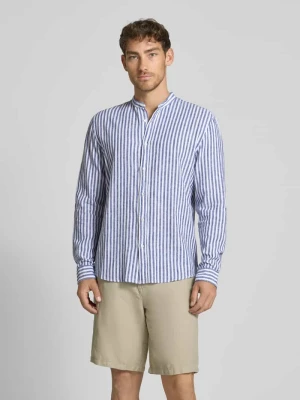 Koszula casulowa o kroju slim fit z mieszanki lnu ze stójką MCNEAL