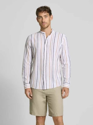 Koszula casulowa o kroju slim fit z mieszanki lnu ze stójką MCNEAL