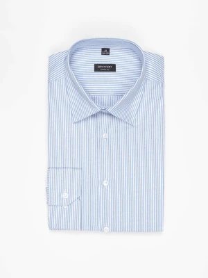 KOSZULA COFINO 3222D DŁUGI RĘKAW CUSTOM FIT GRANATOWA Recman